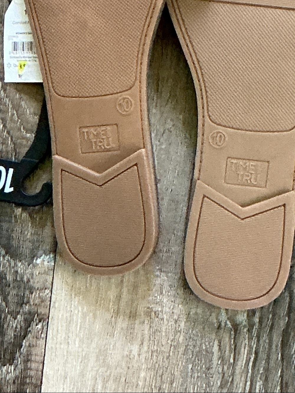 Time and Tru Cream Bow Slide Sandals with Tan Footbed - Picture 4 of 4